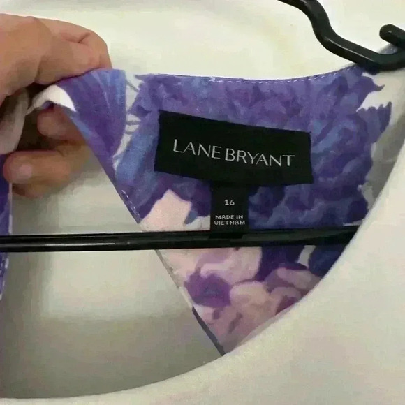 Lane Bryant Floral Purple Slvless Size 16 Dress - Picture 3 of 10